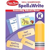Evan-Moor Skill Sharpeners Spell and Write Workbook, Kindergarten, Spelling Patterns, Test Prep, Word Families, Short Vowels, Grammar, Punctuation, Matching, Vocabulary, Activities, Homeschool