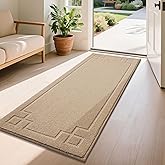BEQHAUSE Door Mat 24" x 60", Non-Slip Door Mats Indoor Entryway Rugs Washable Low-Profile Absorbent and Stain Resist Floor Mats, Dog Door Mat for Front Back Door, Muddy Wet Shoes & Paws, Beige
