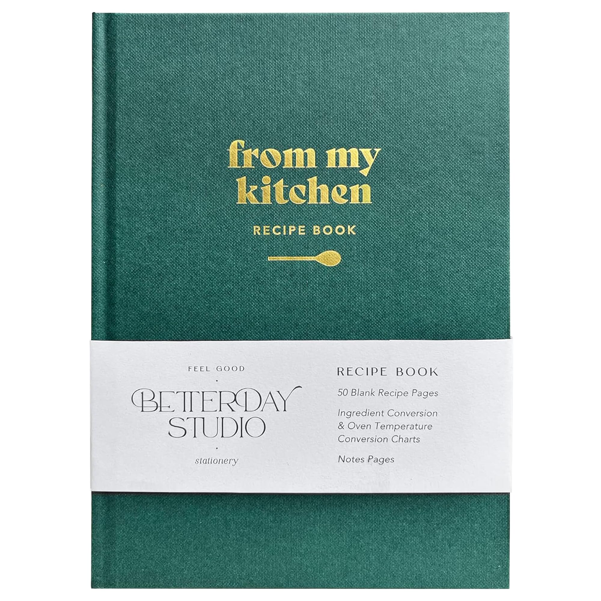 From My Kitchen - Blank Recipe Book for Own Recipes, Recipe Journal, Personalised Notebook To Write Your Own Food Diary or Baking Journal, DIY Recipe Book, Recipe Notebook (Forest Green)) — image 1