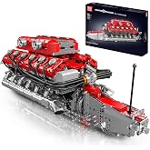 Mould King V12 Engine Model Kit that Runs - Motorized Mini Engines Building Blocks Set with Battery &amp; Gearshift, Car Construction STEM Toy for Adults, DIY Mechanic Engineering Kit (3472+ PCS)