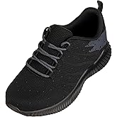 CALTO Men's Invisible Height Increasing Elevator Shoes - Black/Grey Ultra Lightweight Sporty Sneakers - 2.8 Inches Taller - Q216 - Size 9 D(M) US