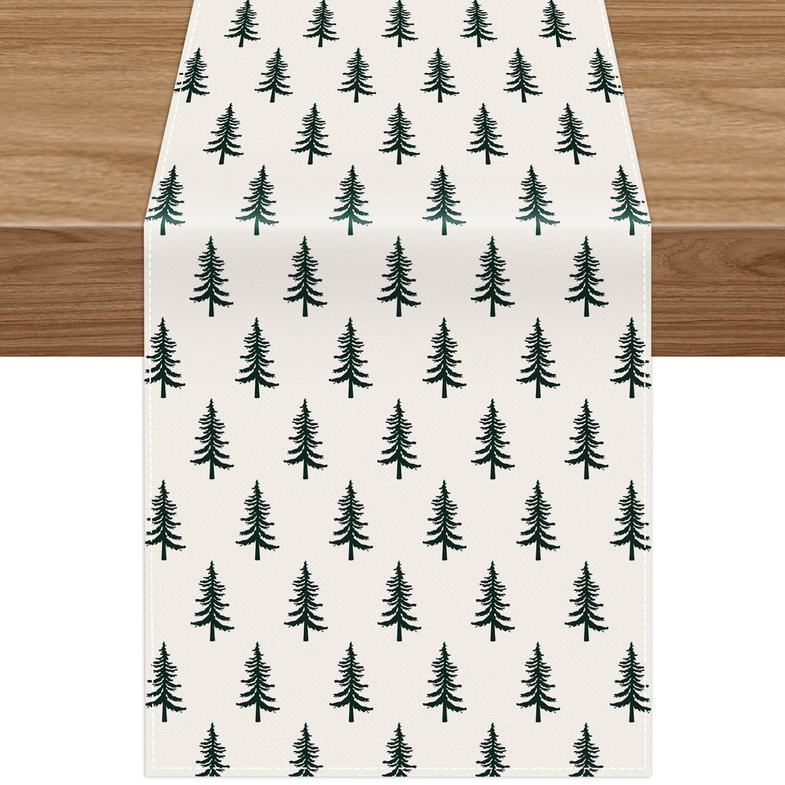 Lemicin Christmas Table Runners Tree - Xmas Table Runner Christmas Dinner Table Decorations for Seasonal Winter Xmas Kitchen Holiday Party 14 x 72 inch