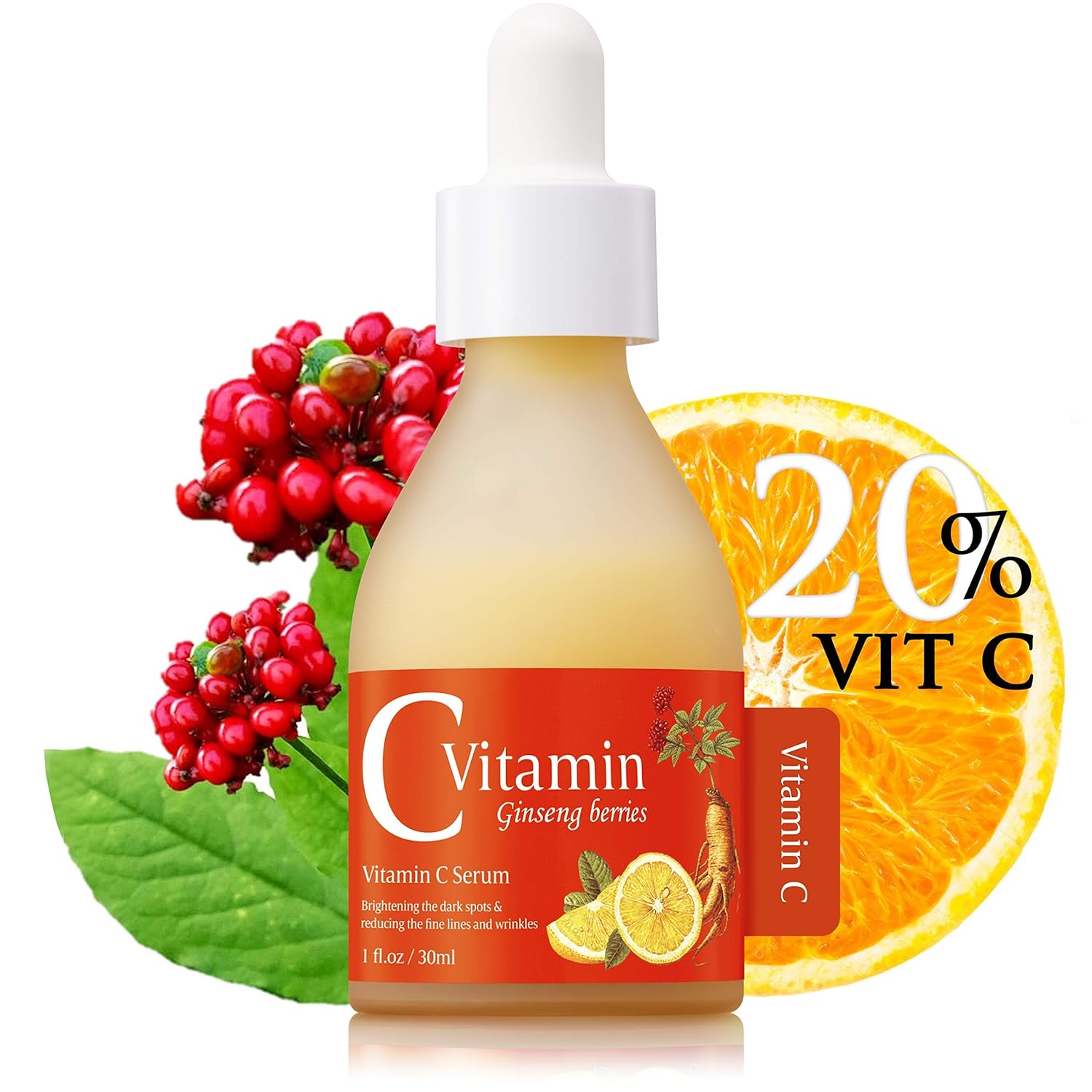 KLARMED Natural Vitamin C Serum For Face With 20 Ginseng