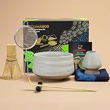 TEANAGOO Matcha Set 7 pcs Chawan Chasen Chashaku Sieve Stand Holder