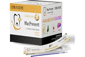 SURGIMAC MacPrevent 5% Sodium Fluoride Varnish with TCP 0.4ml of Varnish and One Applicator Brush Remineralizing Toothpaste Fluoride Toothpaste for Enamel Repair Oral Care Dental Supplies | (50, Vanila)