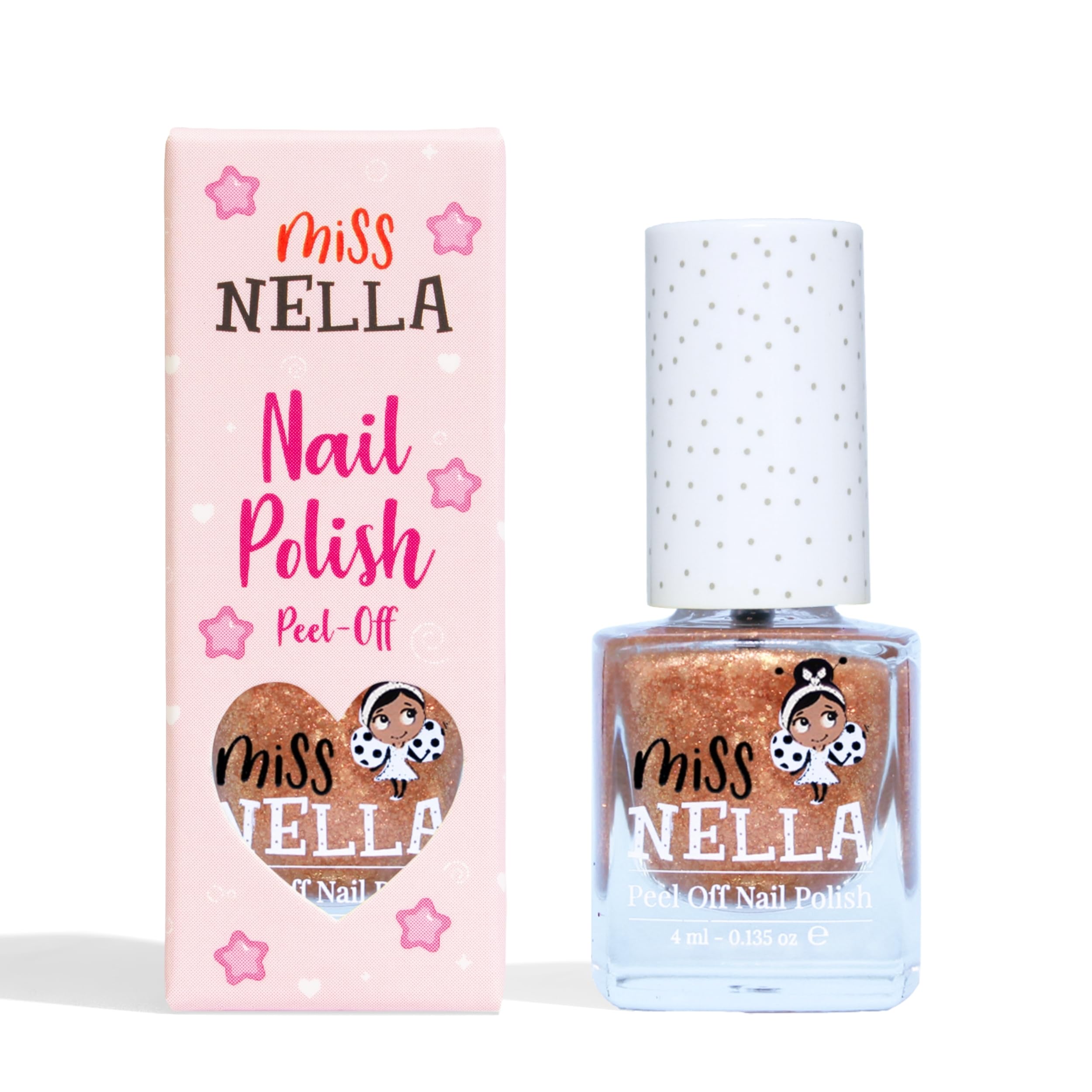 Miss Nella Magic collection OPEN SESAME – Safe Special Gold Nail Polish for Kids, Non-Toxic & Odour Free Formula for Children and Toddlers, Natural Water Based for Easy Peel Off