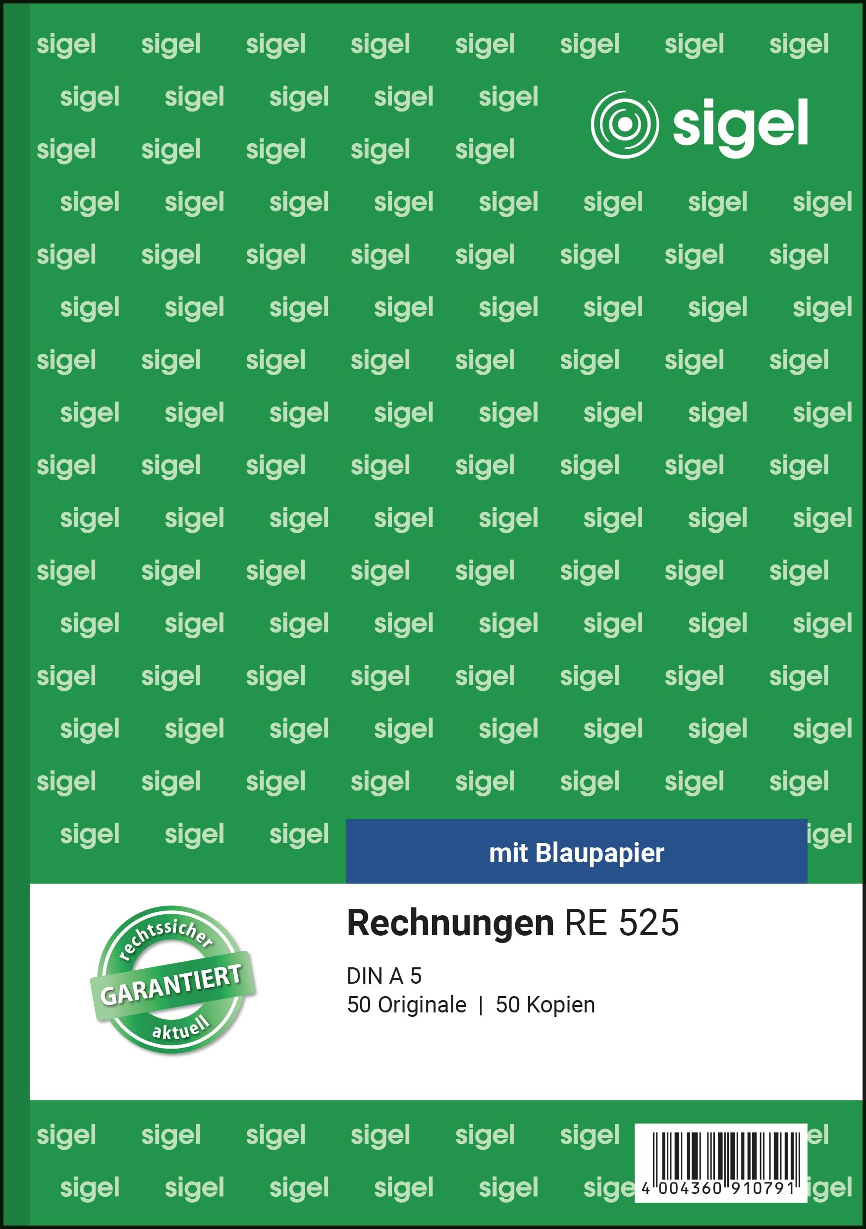 Sigel RE525 Invoices with Blue Paper A5 2 x 50 BL