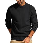 PJ PAUL JONES Mens Sweater Waffle Knit Crewneck Sweater Textured Long Sleeve Pullover