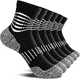 IRAMY Ankle Compression Socks for Men Athletic Running Socks with Cushioned Support 3/5 Pairs