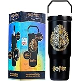 Get Trend Harry Potter Tumbler with Straw 30oz Kids Teens Insulated Cup with Lid Handle Travel Mug Cups with Lids for School Sports Gifts for Kids (Black Harry Potter)