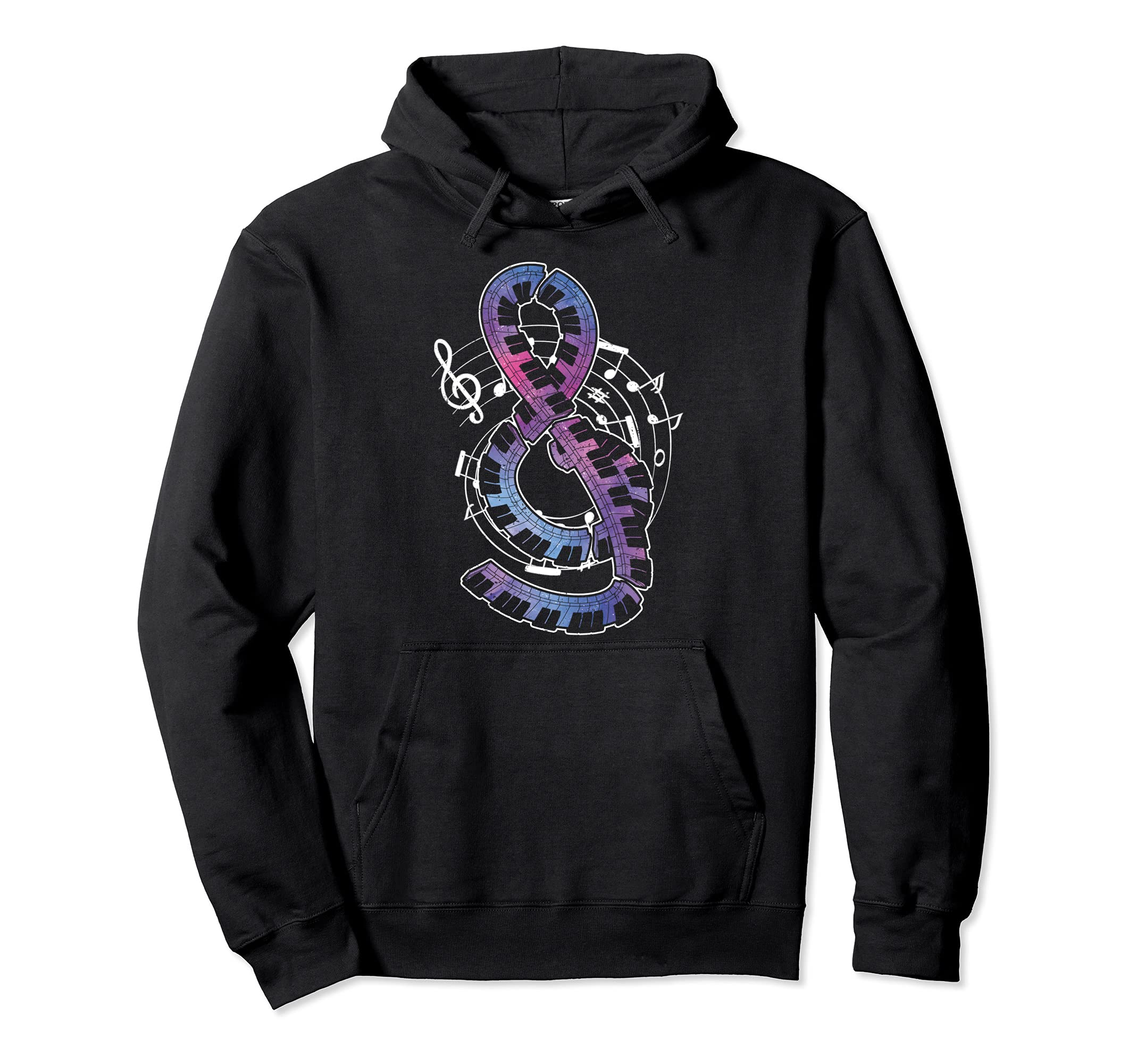 Classical Musician Pianist Treble Clef Piano Keyboard Piano Pullover Hoodie