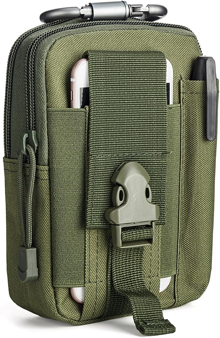 LUZWAY Bum Waist Bag 3 Pockets/Adjustable Belt of 120cm Waterproof PVC Coated Nylon Fabric Travel Hiking Outdoor Sport Bum Bag Holiday Money Hip Pouch for Men Women