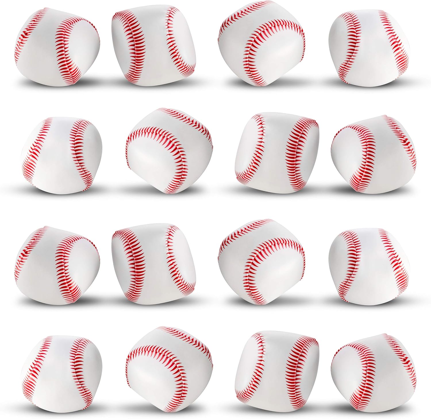 Bedwina Mini Soft Baseballs - Pack of 24 Bulk - 2" Sports Themed Foam Baseball Toys and Squeeze Stress Relief Balls, Party Favor Supplies, Gifts and Stocking Stuffers for Kids: Toys & Games
