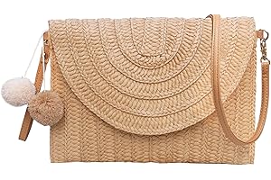 Dailyacc Straw Shoulder Bag For Women Woven Purse Beach Envelope Clutch Straws Wallet