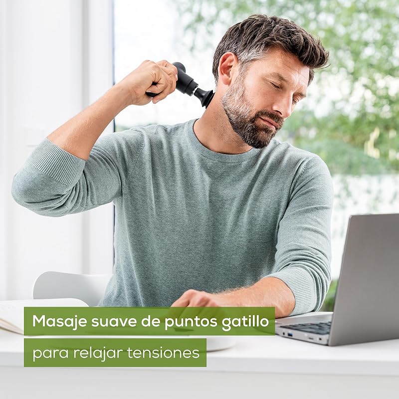 MG 79 Massage Gun Sensitive, Pistola de masaje muscular y compacta con 3 accesorios, suave masaje de puntos gatillo para zonas sensibles del cuerpo con 3 niveles de intensidad