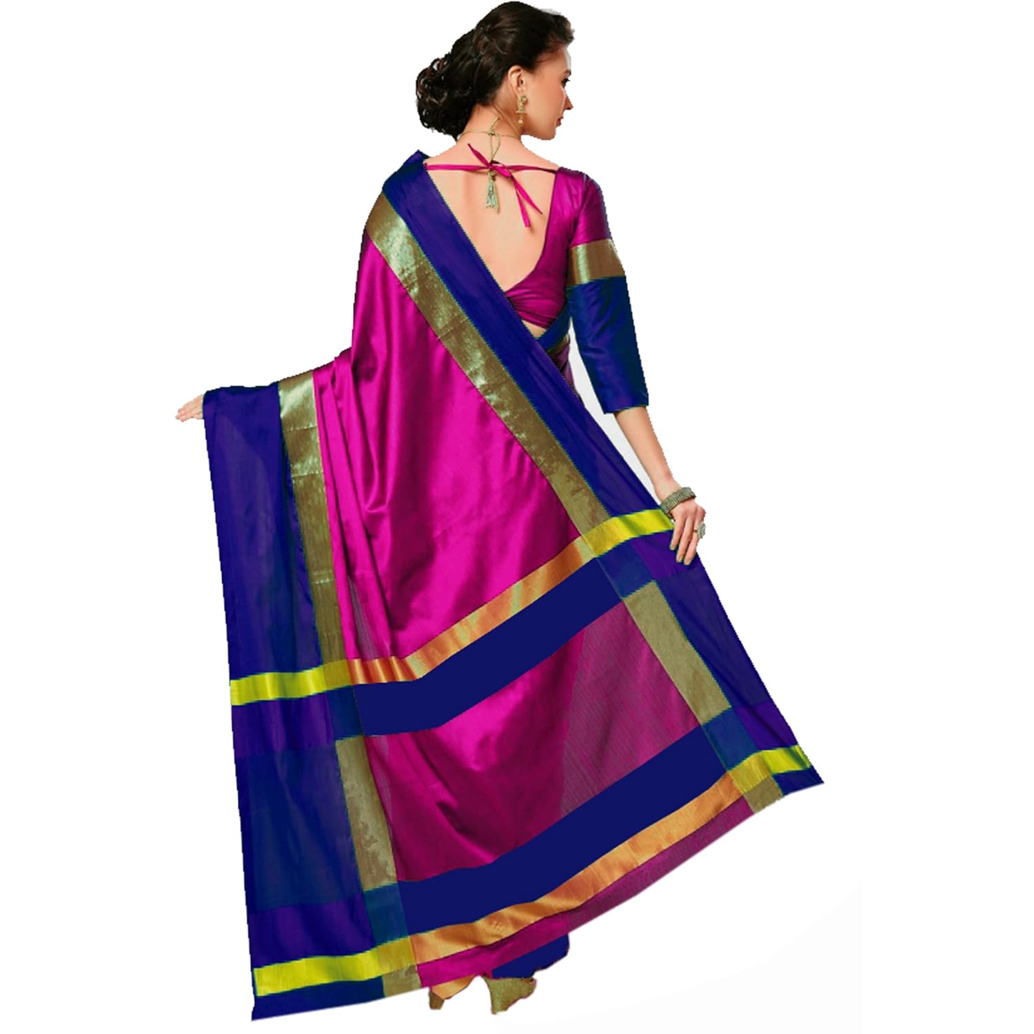 anni designer cotton saree with blouse piece (pack of 2)