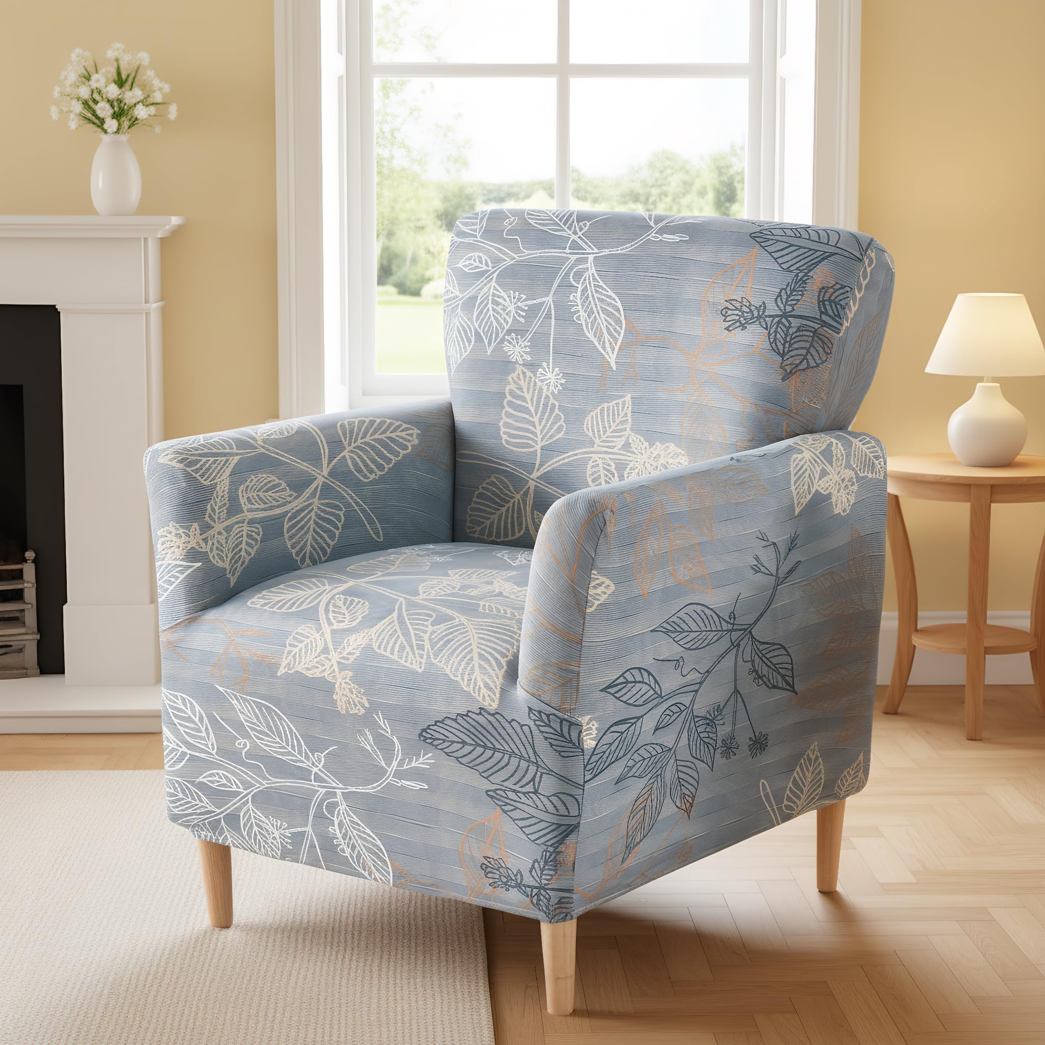 LiveGo Stretch Banquet Armchair Slipcover, Knit Chair Covers with Arms, Non-Slip Waterproof Chair Slipcover for Living Room, Office, Reception, and Pet-Friendly Furniture Protector (Color F)