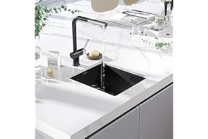 TORVA Bar Sink,TORVA 14 x 18 Inch Undermount Kitchen Sink,Gloss Black PVD Coated Gunmetal Sink,16 Gauge 304 Stainless Steel Single Bowl Wet Bar or Prep Sink with Zero-Radius Corners,Dark Gray