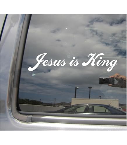 Jesus Cross Decal Sticker - White Vinyl For Car, Truck, Laptop (3" X 5.5")