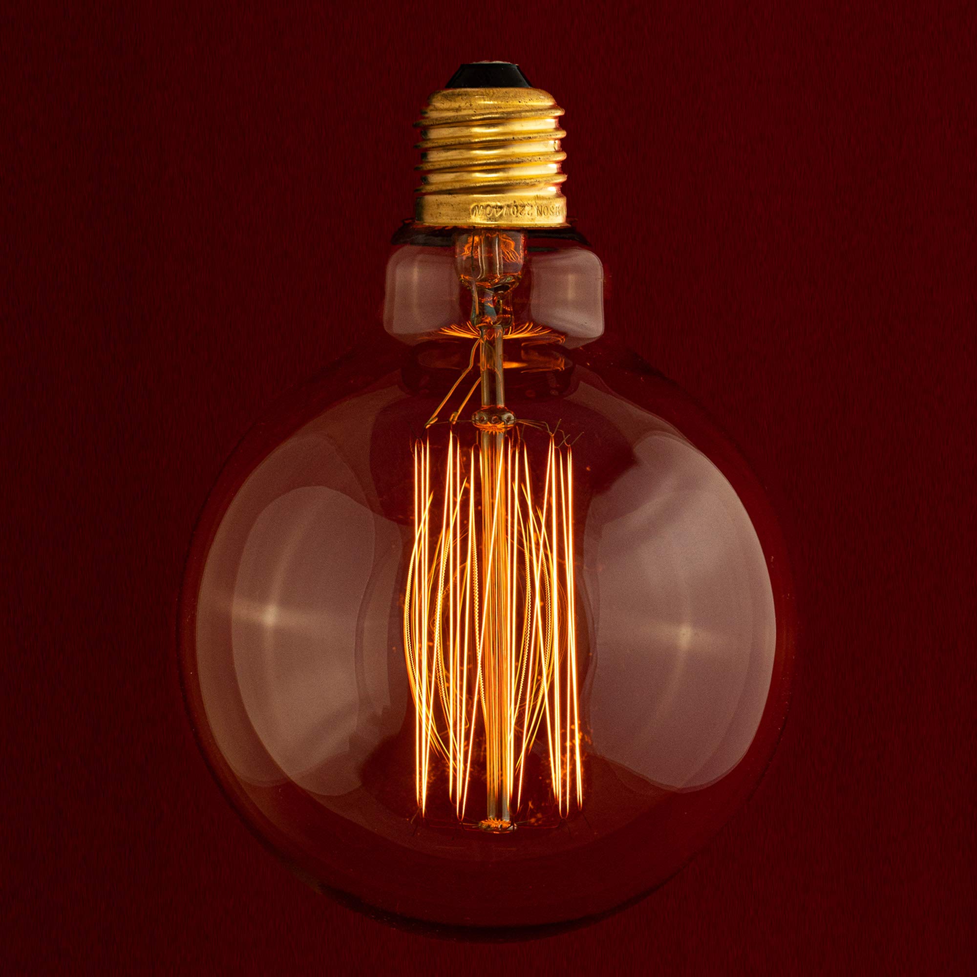 William & Watson Edison Vintage Large Globe Squirrel Cage Dimmable Light Bulb, 40W Amber Old Fashioned Retro E27 Screw Fitting Lamp (Globe Large (G95))