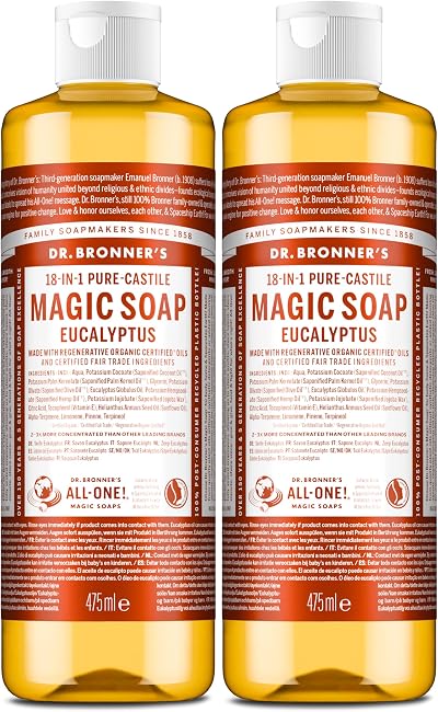 Dr. Bronner's Eucalyptus Pure-Castile Liquid Soap 473ml Organic Oils