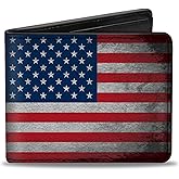 Buckle-Down PU Bifold Wallet - American Flag Distressed