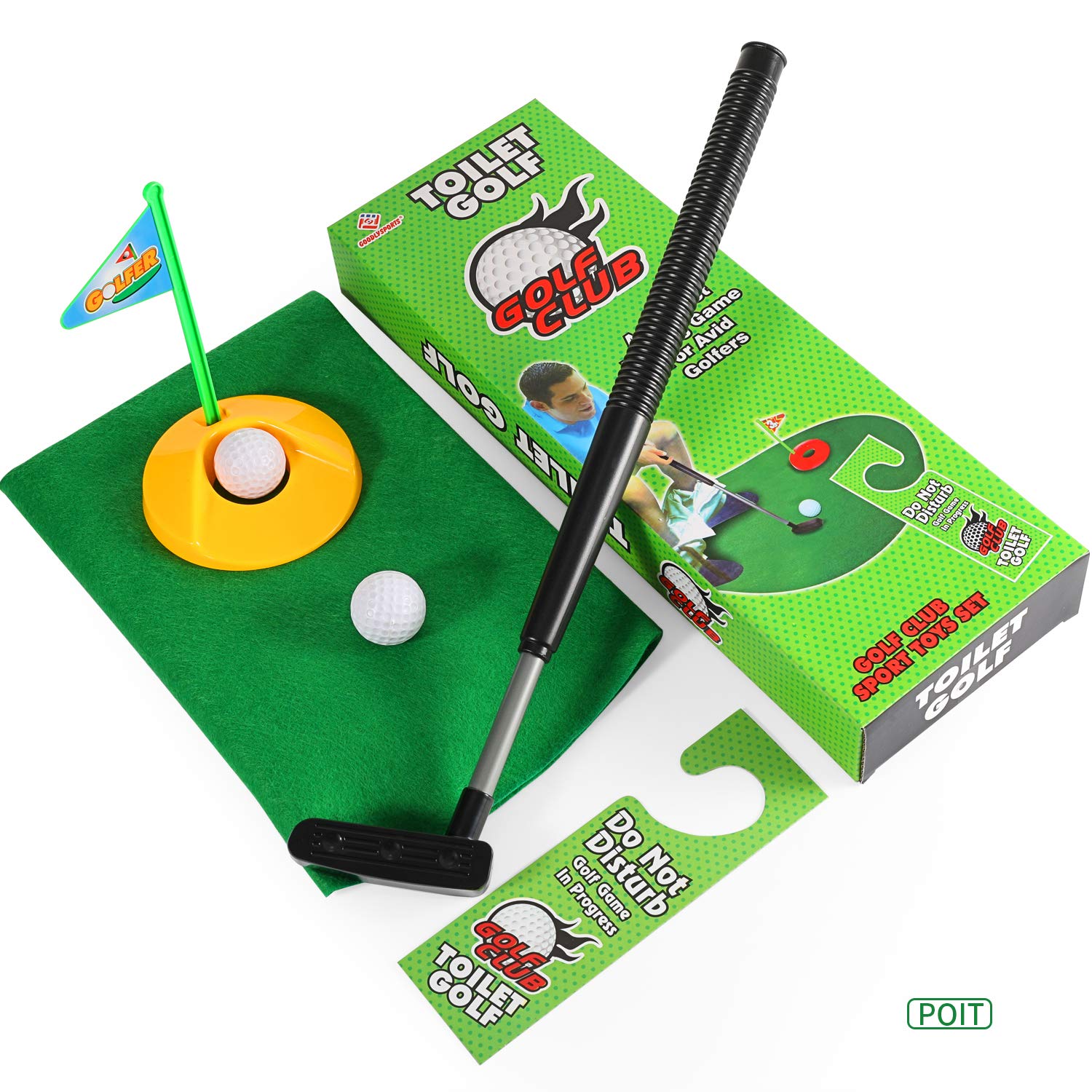 Poit Toilet Golf Game Toy Sets, Kid Golf, Indoor Practice Mini Golf Gift Set Golf Training for Men and Children