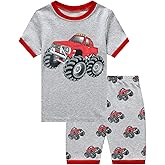 Little Hand Toddler Boys Pajamas Monster Truck Pjs Kids Dinosaur Short Sets Summer Sleepwear for Boy Jammies 2-7 Years