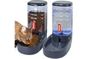 HIPIDOG Automatic Pet Feeder Small&Medium Pets Automatic Food Feeder and Waterer Set 3.8L, Travel Supply Feeder and Water Dispenser for Dogs Cats Pets Animals