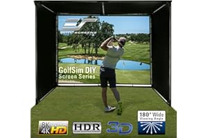 Elite Screens GolfSim DIY, 77" Diag, 8'x9.8' Impact Screen for Golf/Multi-Sport Simulation Screen