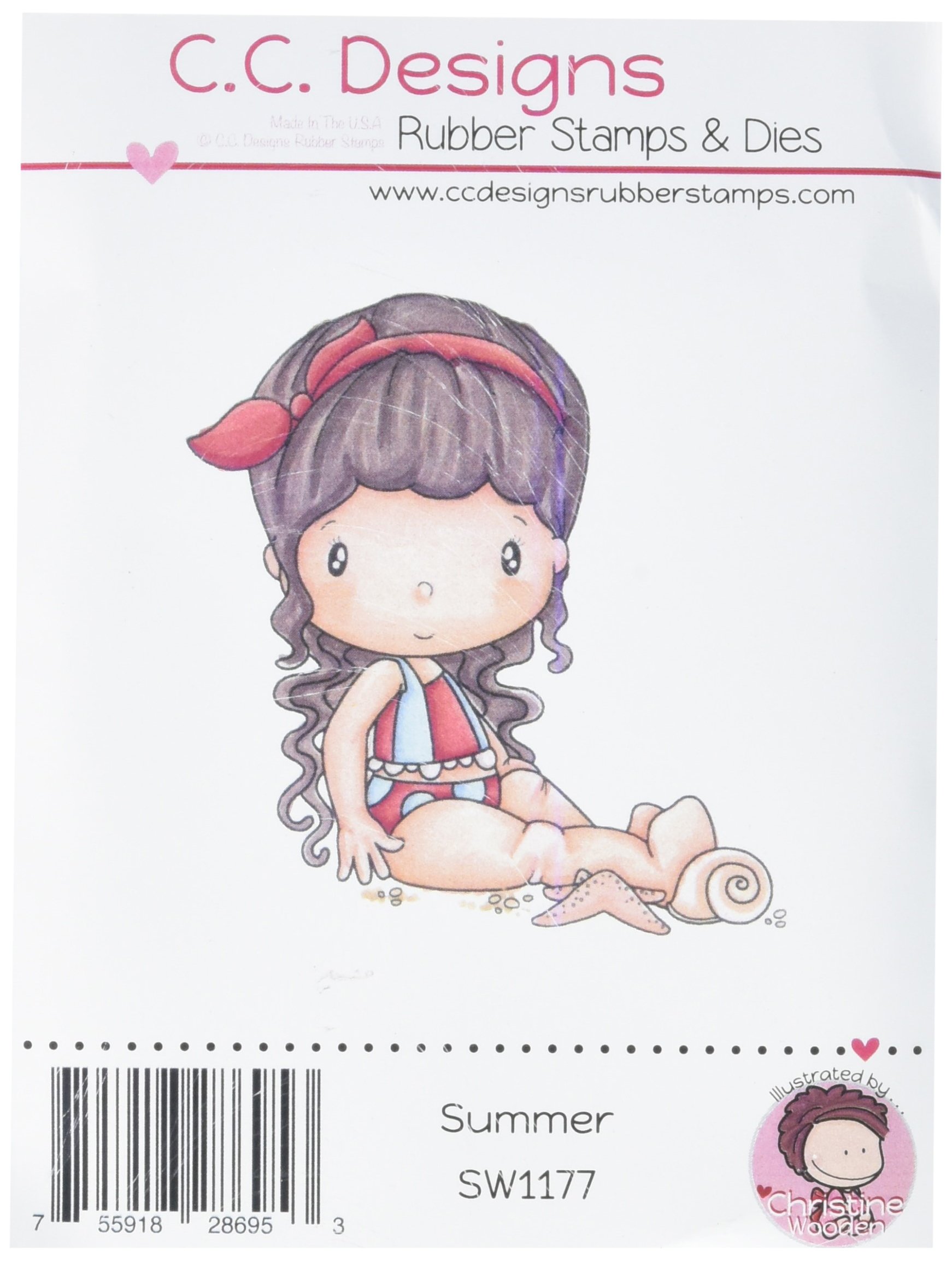 C.C. Designs Swiss Pixie Cling Stamp inch x 2.5-inchSummer