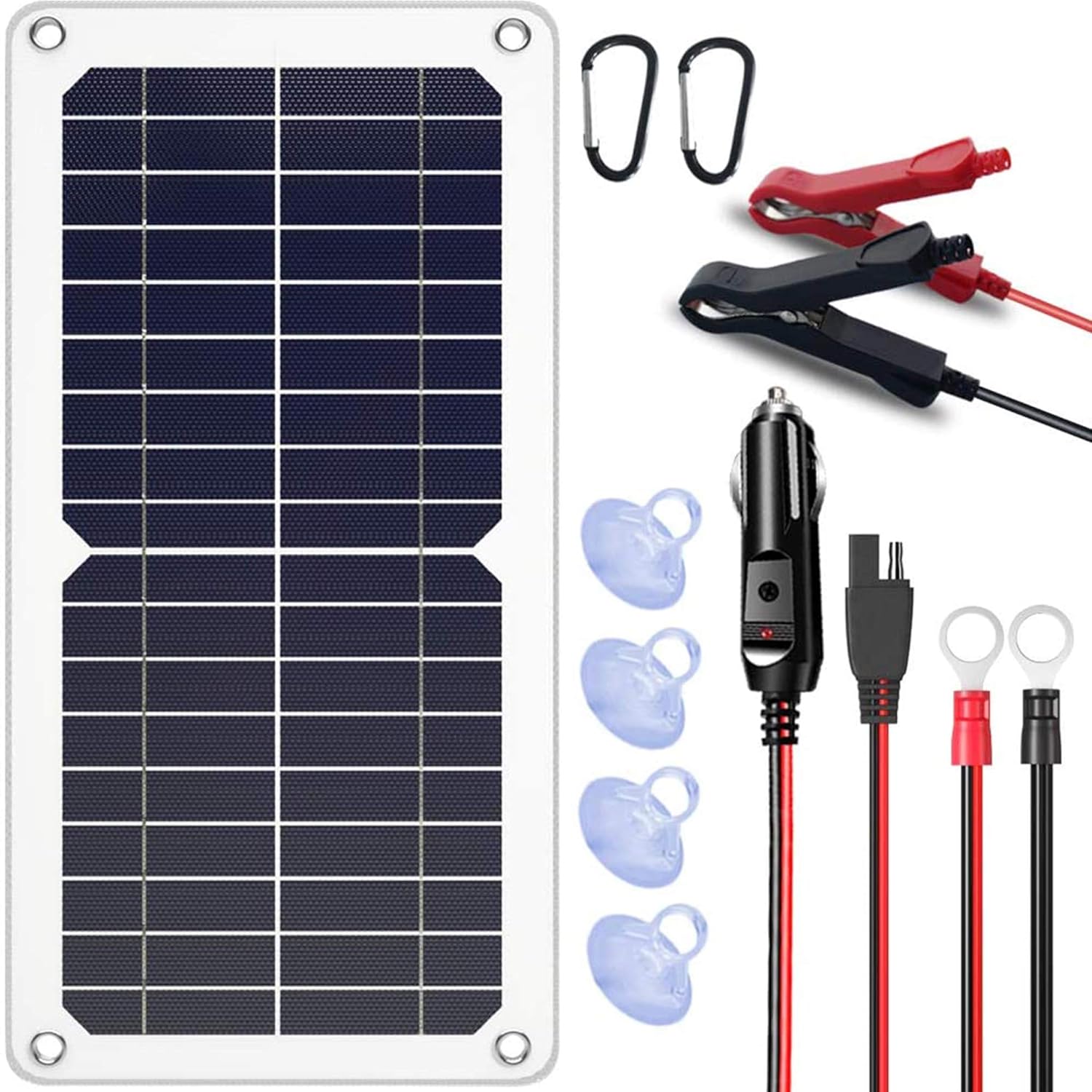 SUNAPEX 10W 12V Portable Solar Battery Charger & Maintainer - Solar Panel-Built - in Intelligent Charge Controller-Solar Powered Charger for Automobile Car RV, etc : Garden & Outdoor