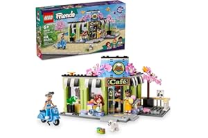 LEGO Friends Heartlake City Café Shop Toy for Kids, Bakery Building Set, Birthday Gift Idea for Girls and Boys Ages 6 Years a
