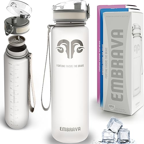 Embrava Best Sports Water Bottle 32oz Leakproof BPA Free