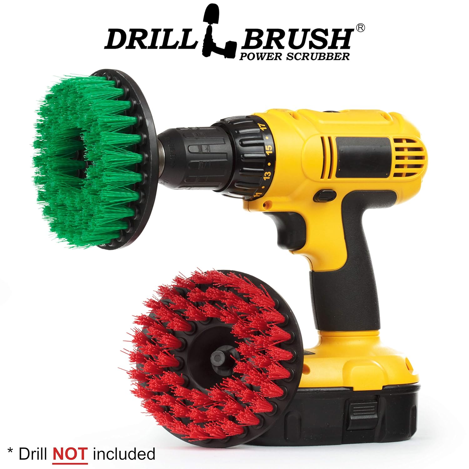 Drill Brush Cleaning Supplies Medium and Stiff Bristle Brush Kit Spin Brush Grout