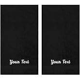 Personalized Towels, Hotel & Spa Quality, Super Soft, Highly Absorbent, Bathroom Towel Sets, 100% Turkish Genuine Cotton Monogrammed Towels 2 Piece Hand Towel Set for Face, Dorm, Gym & Spa, Black