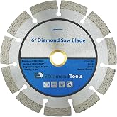 6" Segmented Diamond Saw Blade for Concrete, Brick, Block and Masonry | 10mm Segment Height, 7/8"-5/8" Arbor, #30/40 grit