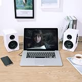 Sanyun SW208 3-inch Active Bluetooth 5.0 Bookshelf Speakers Pair White view 6