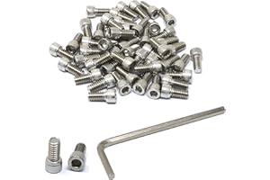 iexcell 50 Pcs 1/4-20 x 1/2" Stainless Steel 304 Hex Socket Head Cap Screws Bolts Kit