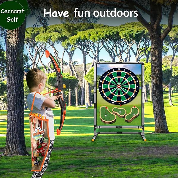 CECNAMT GOLF CHIPPING GAME – BATTLE GOLF WITH DOUBLE-SIDED HITTING MAT & STAND, CHIP STICKY PRACTICE GAME FOR ADULTS & KIDS, INDOOR & OUTDOOR