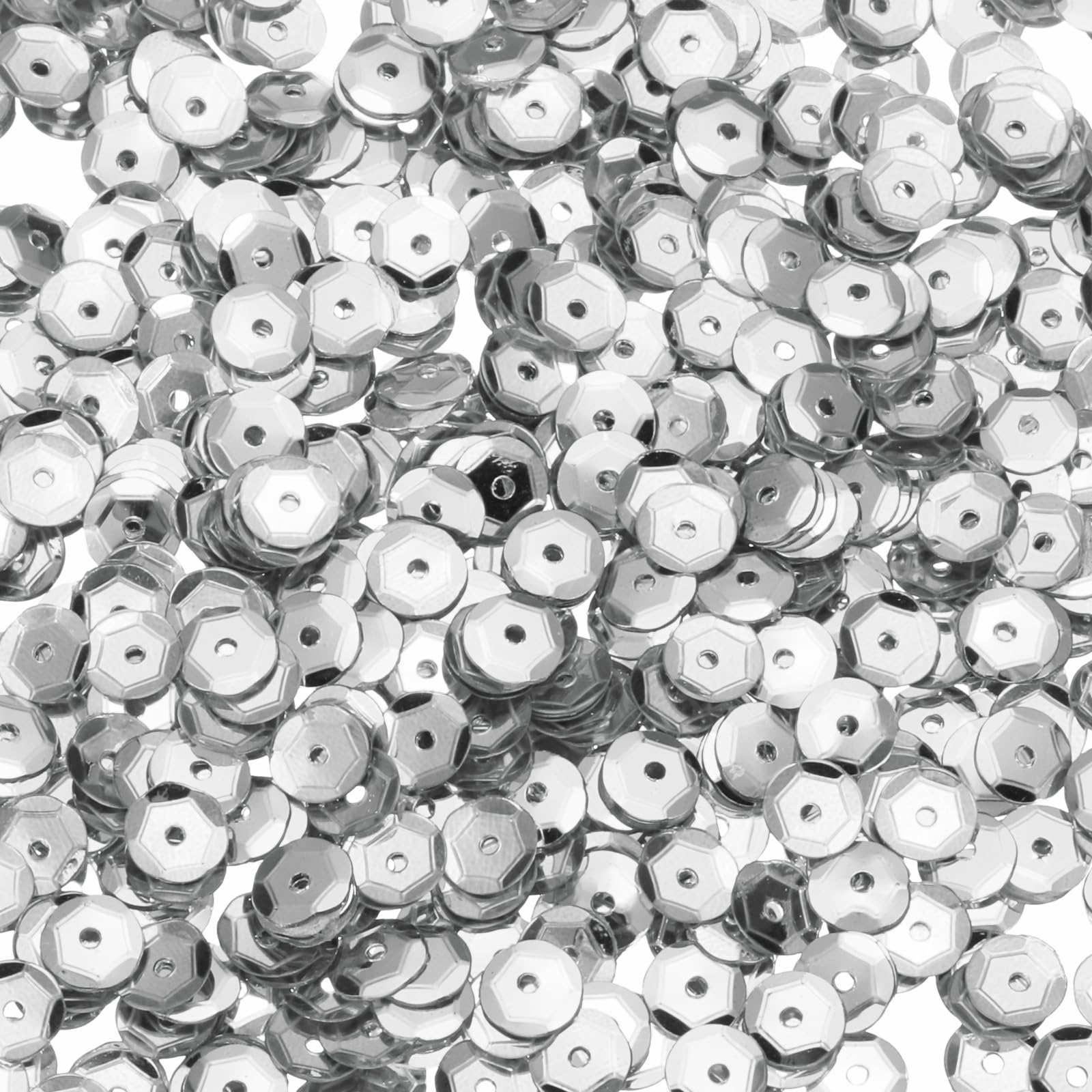 Photo 1 of MECCANIXITY Loose Sequins 1400Pcs Silver Backed Cup Embroidery Sequins for Jewelry Making Crafts Sewing, Silver