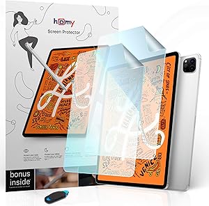 Homy Paperfeel Screen Protector [2-Pack] for iPad 10.9 Air, 11 Pro. Anti-Blue Light (Eye Care) Protection. Anti-Glare Matte Surface for Drawing, Great Sensitivity. Scratch Proof. Bonus: WebCam Cover