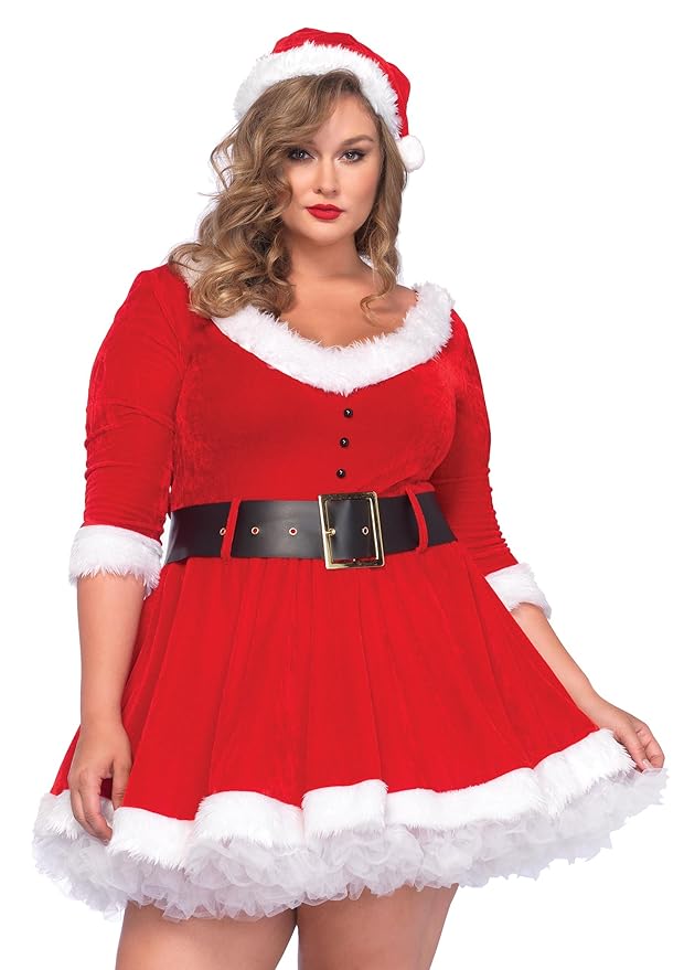 Leg Avenue 85411X Miss Santa - Größe 1X-2X EUR 44-46, rot/weiß