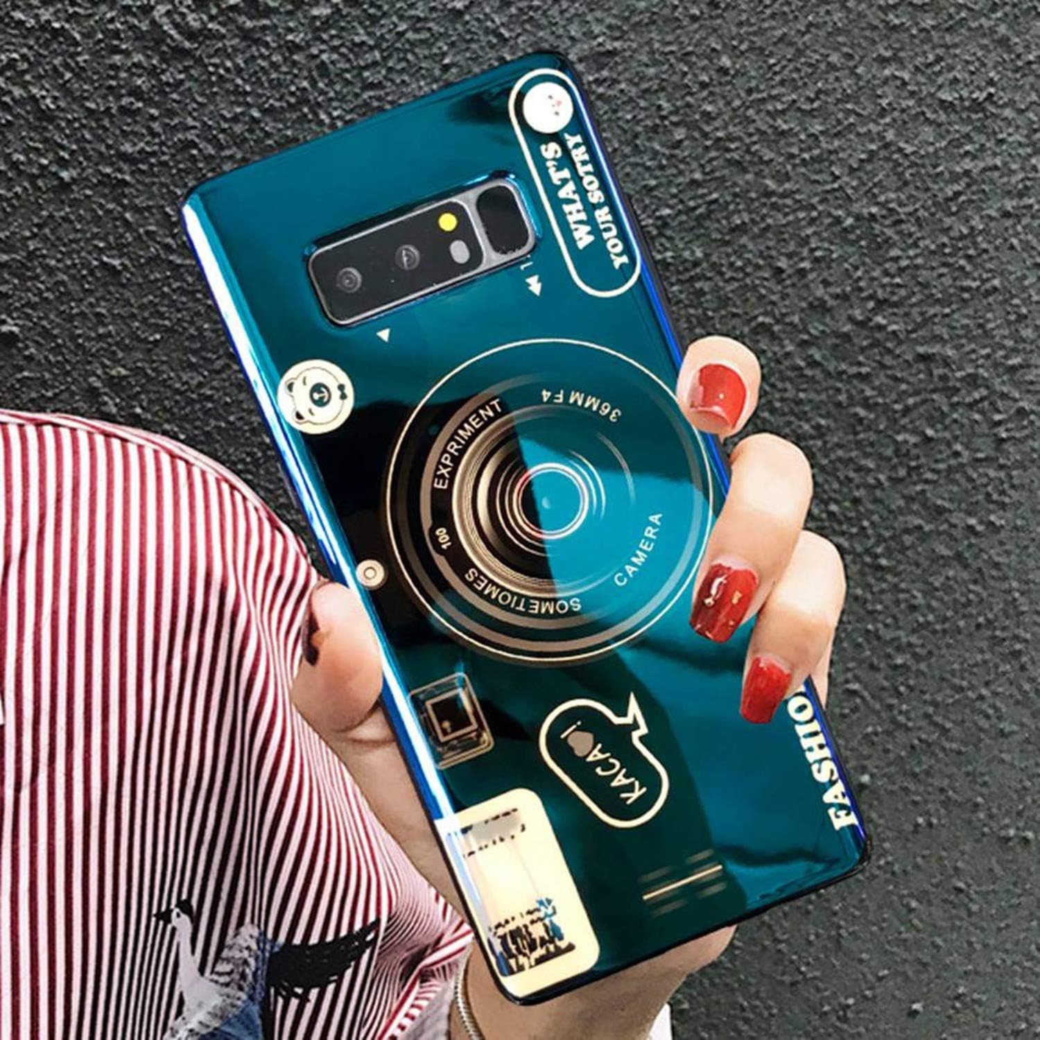 for Samsung Note 9 Note8 Case Vintage 3D Pop Stand Holder Cover for Galaxy S9 S8 Plus S7 Edge Retro Camera Pattern Soft TPU Capa (A2, for Samsung S8)