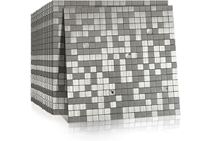 Midcard 10 Piece Peel and Stick Backsheet Silver Brushed Plus Tile PVC Mosaic Tile for Kitchen and Bathroom