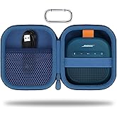 for Bose New SoundLink Micro 2nd Gen Portable Bluetooth Speaker Hard Protective Case, Portable Travel Case with Carabiner (Twilight Blue) - co2CREA