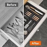 Lifewit Cutlery Drawer Organizer Expandable Tray 9 Compartments Knife Holder view 7
