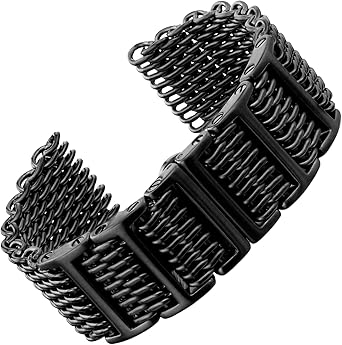 Correa del Reloj Geckota Acero Inoxidable Malla milanesa IP Negro 20mm