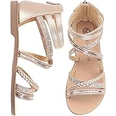 Vonair Girls Gladiator Sandals Cute Strappy Sandals with Zipper Summer Shoes for Little/Big Kids