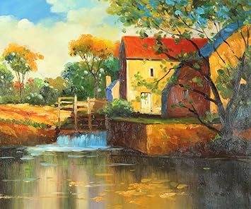 Moulin à Eaurivièrepaysage ölbildpeinture à Lhuile Sur